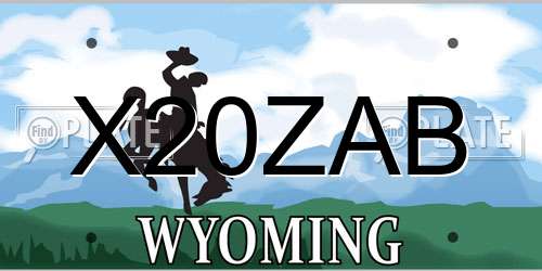 X20ZAB Wyoming License Plate