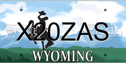 X20ZAS Wyoming License Plate