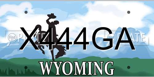X444GA Wyoming License Plate