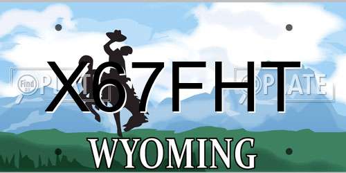 X67FHT Wyoming License Plate