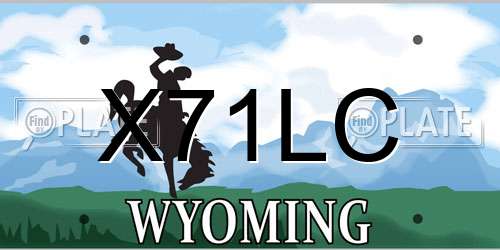 X71LC Wyoming License Plate