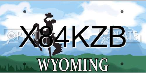 X84KZB Wyoming License Plate
