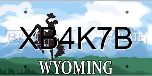 XB4K7B Wyoming License Plate