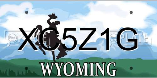 XC5Z1G Wyoming License Plate
