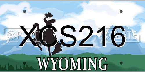 XCS216 Wyoming License Plate
