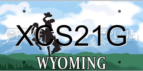 XCS21G Wyoming License Plate