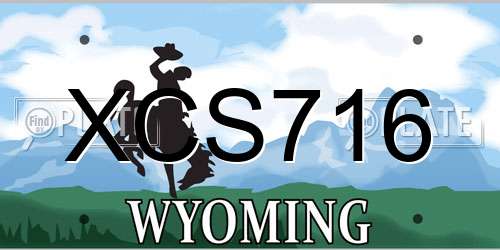 XCS716 Wyoming License Plate
