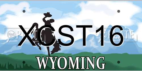 XCST16 Wyoming License Plate