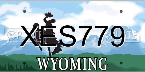 XES779 Wyoming License Plate