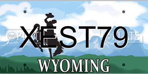 XEST79 Wyoming License Plate