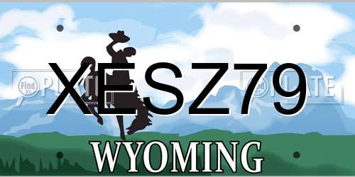 XESZ79 Wyoming License Plate