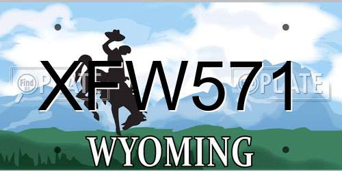 XFW571 Wyoming License Plate