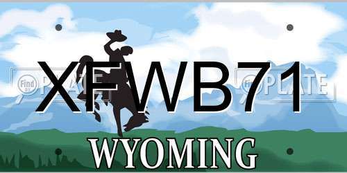 XFWB71 Wyoming License Plate