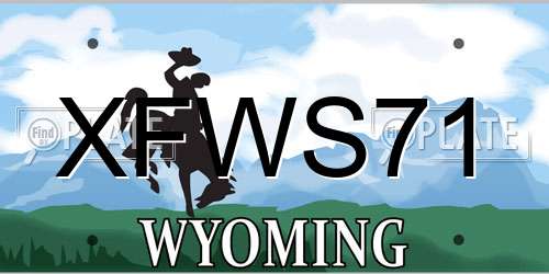 XFWS71 Wyoming License Plate