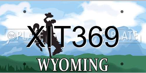 XIT369 Wyoming License Plate
