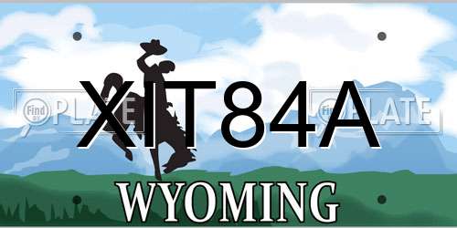 XIT84A Wyoming License Plate