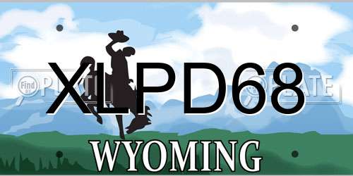 XLPD68 Wyoming License Plate
