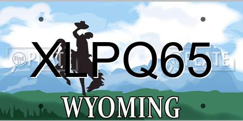 XLPQ65 Wyoming License Plate