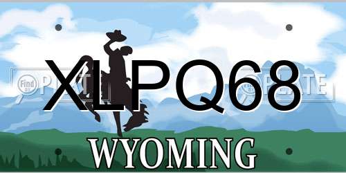 XLPQ68 Wyoming License Plate