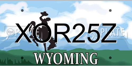 XOR25Z Wyoming License Plate
