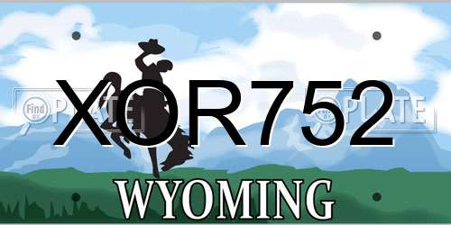 XOR752 Wyoming License Plate