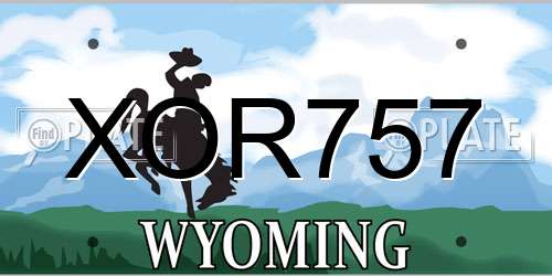 XOR757 Wyoming License Plate