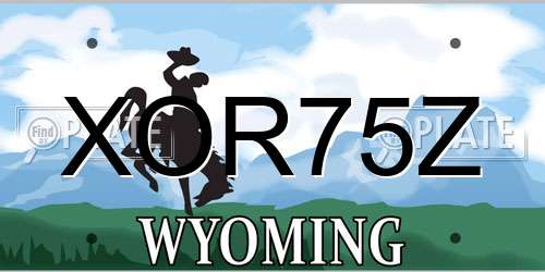 XOR75Z Wyoming License Plate