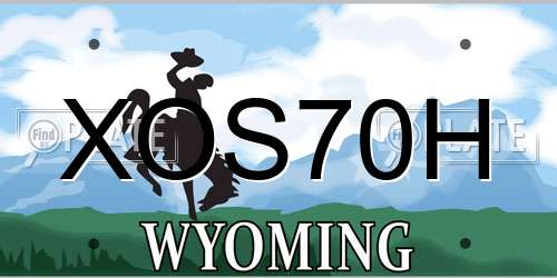 XOS70H Wyoming License Plate