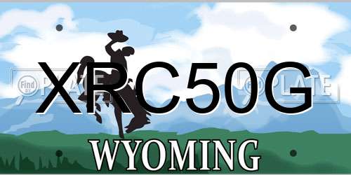 XRC50G Wyoming License Plate