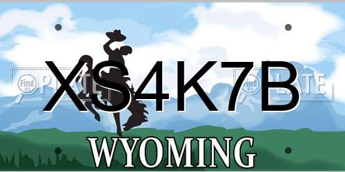 XS4K7B Wyoming License Plate