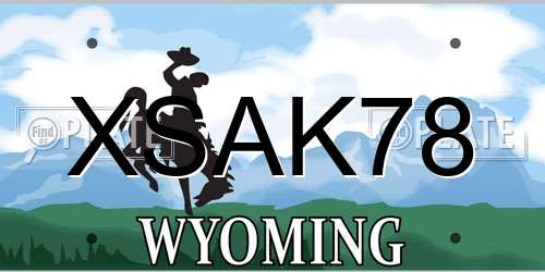 XSAK78 Wyoming License Plate