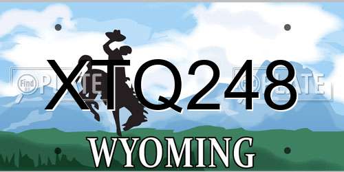 XTQ248 Wyoming License Plate