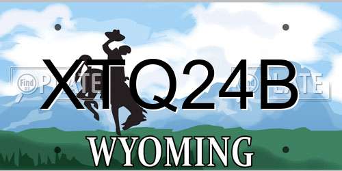 XTQ24B Wyoming License Plate