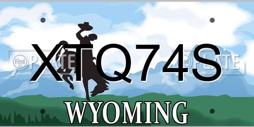 XTQ74S Wyoming License Plate
