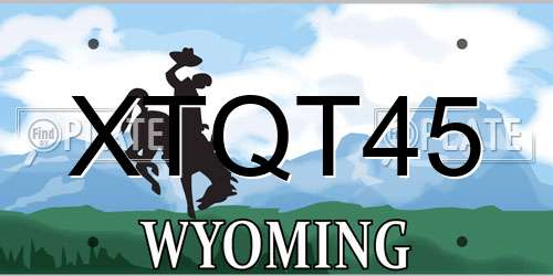 XTQT45 Wyoming License Plate