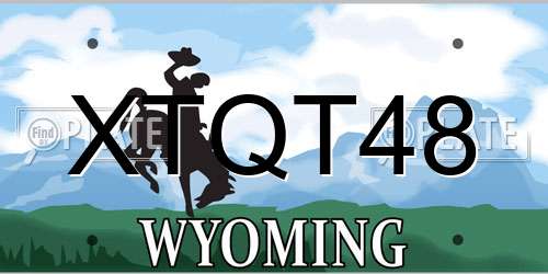 XTQT48 Wyoming License Plate