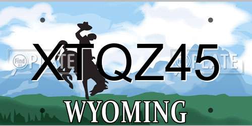 XTQZ45 Wyoming License Plate
