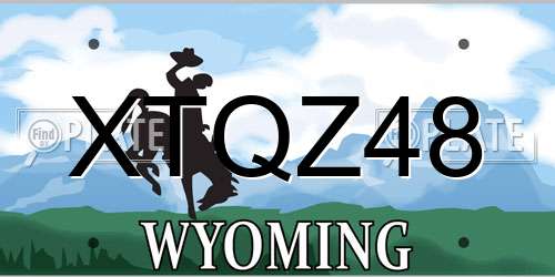 XTQZ48 Wyoming License Plate