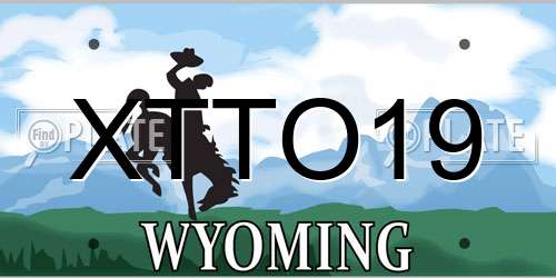 XTTO19 Wyoming License Plate