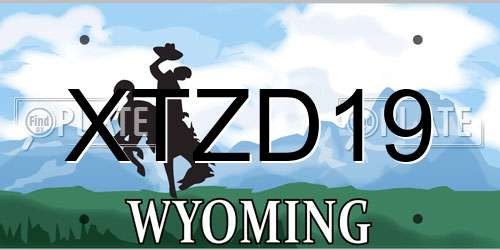 XTZD19 Wyoming License Plate