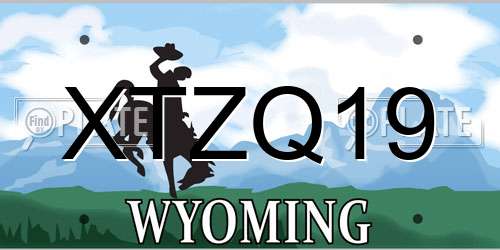 XTZQ19 Wyoming License Plate