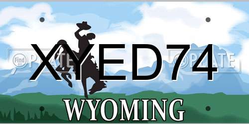 XYED74 Wyoming License Plate