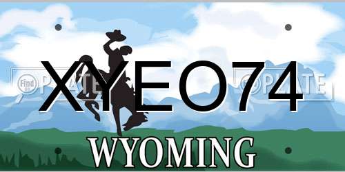 XYEO74 Wyoming License Plate