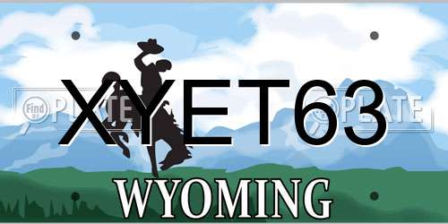 XYET63 Wyoming License Plate