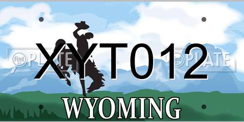 XYT012 Wyoming License Plate