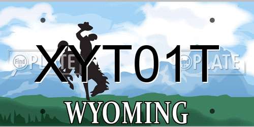XYT01T Wyoming License Plate