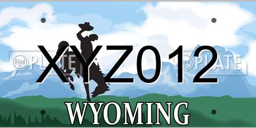 XYZ012 Wyoming License Plate