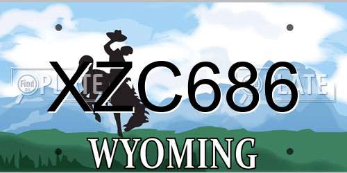 XZC686 Wyoming License Plate