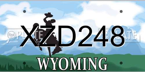 XZD248 Wyoming License Plate