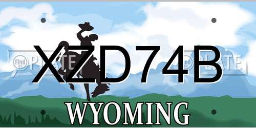 XZD74B Wyoming License Plate